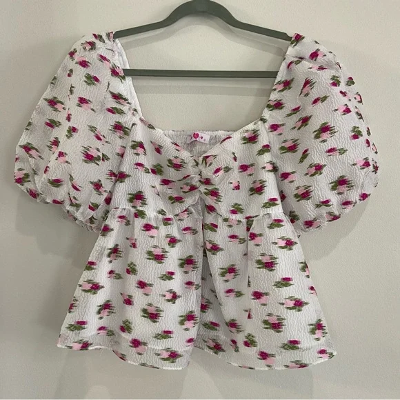 💥SOLD💥BuddyLove Blakely Peplum Short Sleeve Top - Calla Lily - Picture 5 of 13